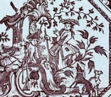 brown print of two people